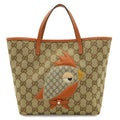 Gucci GG Canvas Children's Zoo Papagallo Parrot Bird Tote Khaki Beige Orange