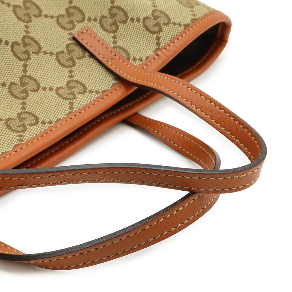 Gucci GG Canvas Children's Zoo Papagallo Parrot Bird Tote Khaki Beige Orange — view 5