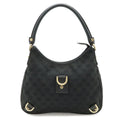Gucci Abbey GG Canvas Shoulder Bag Leather Black Gold