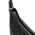 Gucci Abbey GG Canvas Shoulder Bag Leather Black Gold — view 5