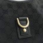 Gucci Abbey GG Canvas Shoulder Bag Leather Black Gold — view 8