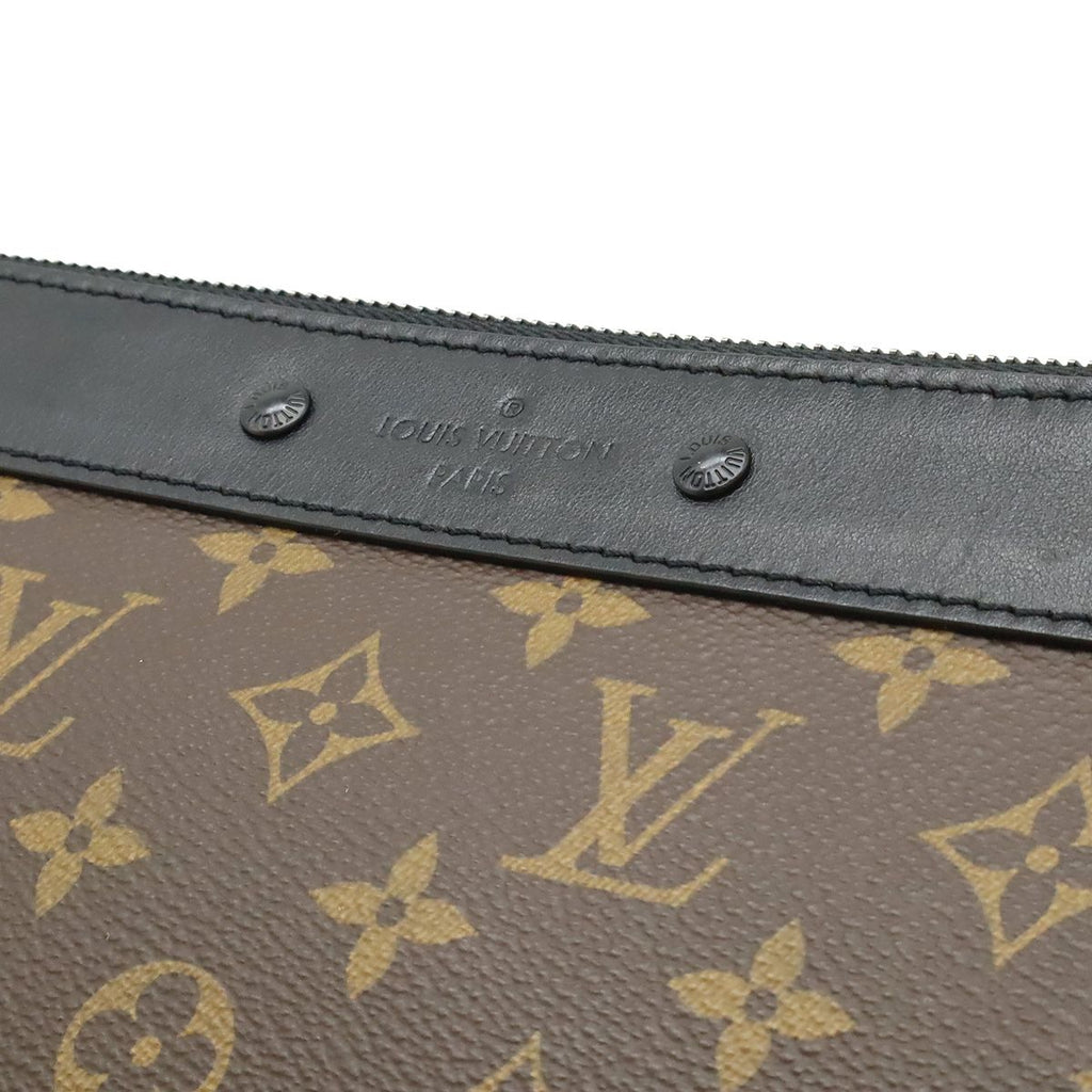 Louis Vuitton Monogram Macassar Pochette to Go Clutch Case Brown Black — view 8