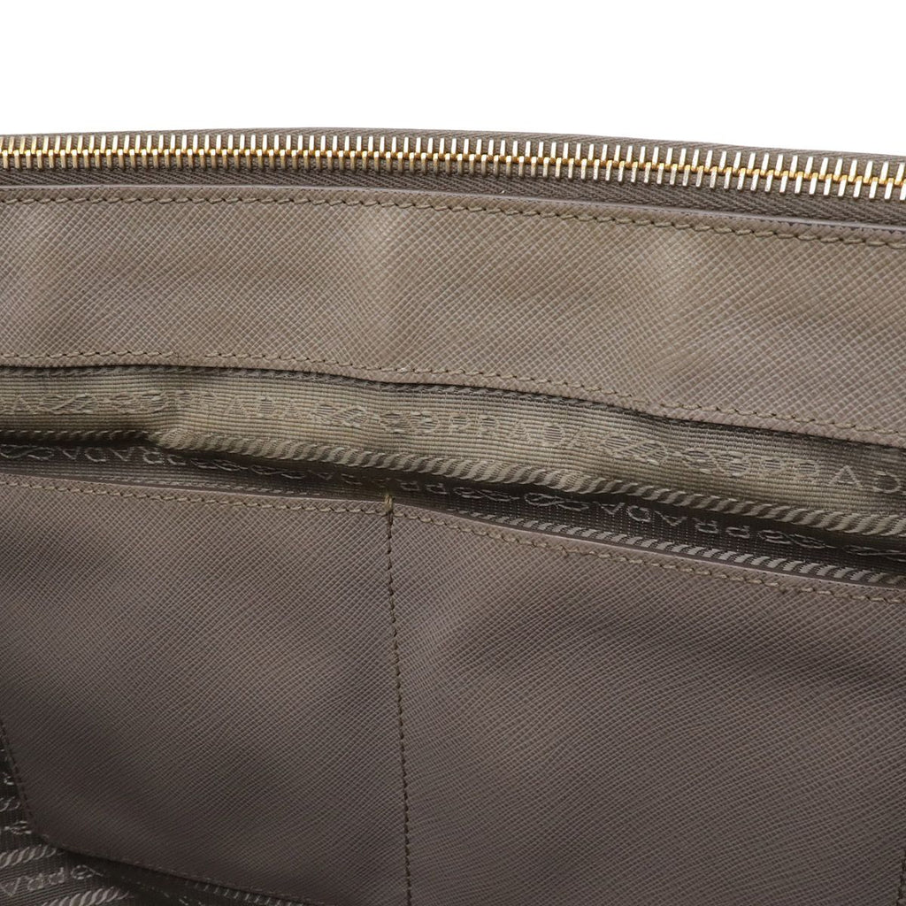 Prada Galleria 2-Way Shoulder Bag Crossbody Saffiano Leather Argilla Gray Ju — view 9