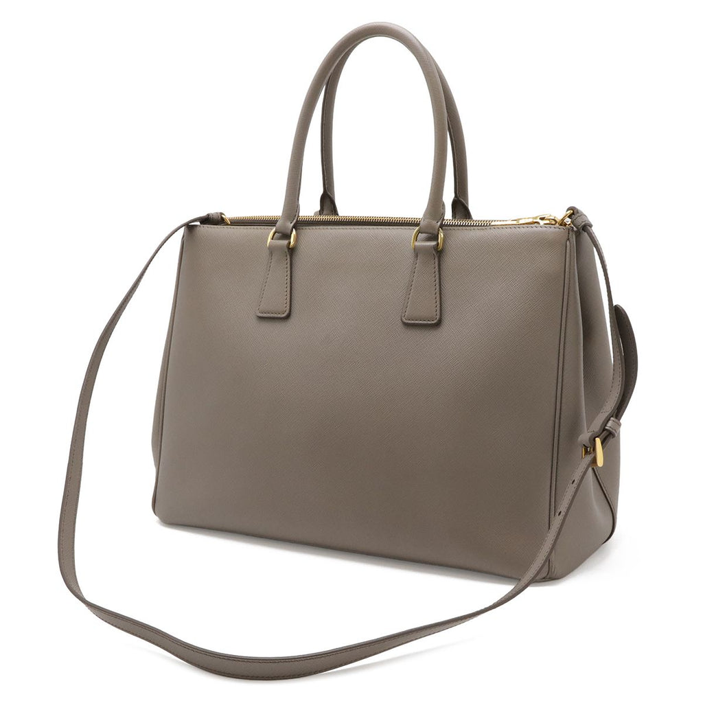 Prada Galleria 2-Way Shoulder Bag Crossbody Saffiano Leather Argilla Gray Ju — view 2