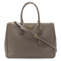 Prada Galleria 2-Way Shoulder Bag Crossbody Saffiano Leather Argilla Gray Ju