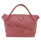 Prada Vitello Daino 2-Way Shoulder Bag Crossbody Pink Gold