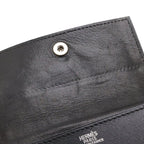 Hermes Sakura Series Button Card Case Business Holder Box Calf Leather Black — view 7