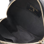 Chanel CC Filigree CC Logo Round Chain Shoulder Bag Pochette Caviar Leather — view 7