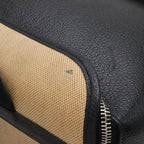 Hermes Sac Transpole Chien Dog Carrier Travel Bag Toile Ash Leather Beige Black — view 6