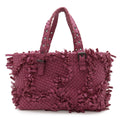 Bottega Veneta Intrecciato Fringe Tote Shoulder Bag Leather Purple Pink