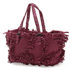 Bottega Veneta Intrecciato Fringe Tote Shoulder Bag Leather Purple Pink — view 2