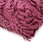Bottega Veneta Intrecciato Fringe Tote Shoulder Bag Leather Purple Pink — view 3