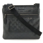 Gucci GG Supreme Shoulder Bag Crossbody Leather Black Silver