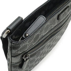 Gucci GG Supreme Shoulder Bag Crossbody Leather Black Silver — view 6