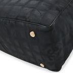 Chanel New Travel Line Tote MM Shoulder Bag Nylon Jacquard Lame Black — view 3