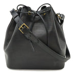 Louis Vuitton Epi Petit Noir Shoulder Bag Drawstring Black