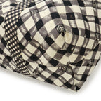 Chanel CC Logo Gingham Check Tote Big Canvas Black White Cruise Collection — view 3