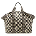 Chanel CC Logo Gingham Check Tote Big Canvas Black White Cruise Collection