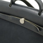 Hermes Herbag MM 2-Way Shoulder Bag Toile Officier Leather Black Silver — view 7