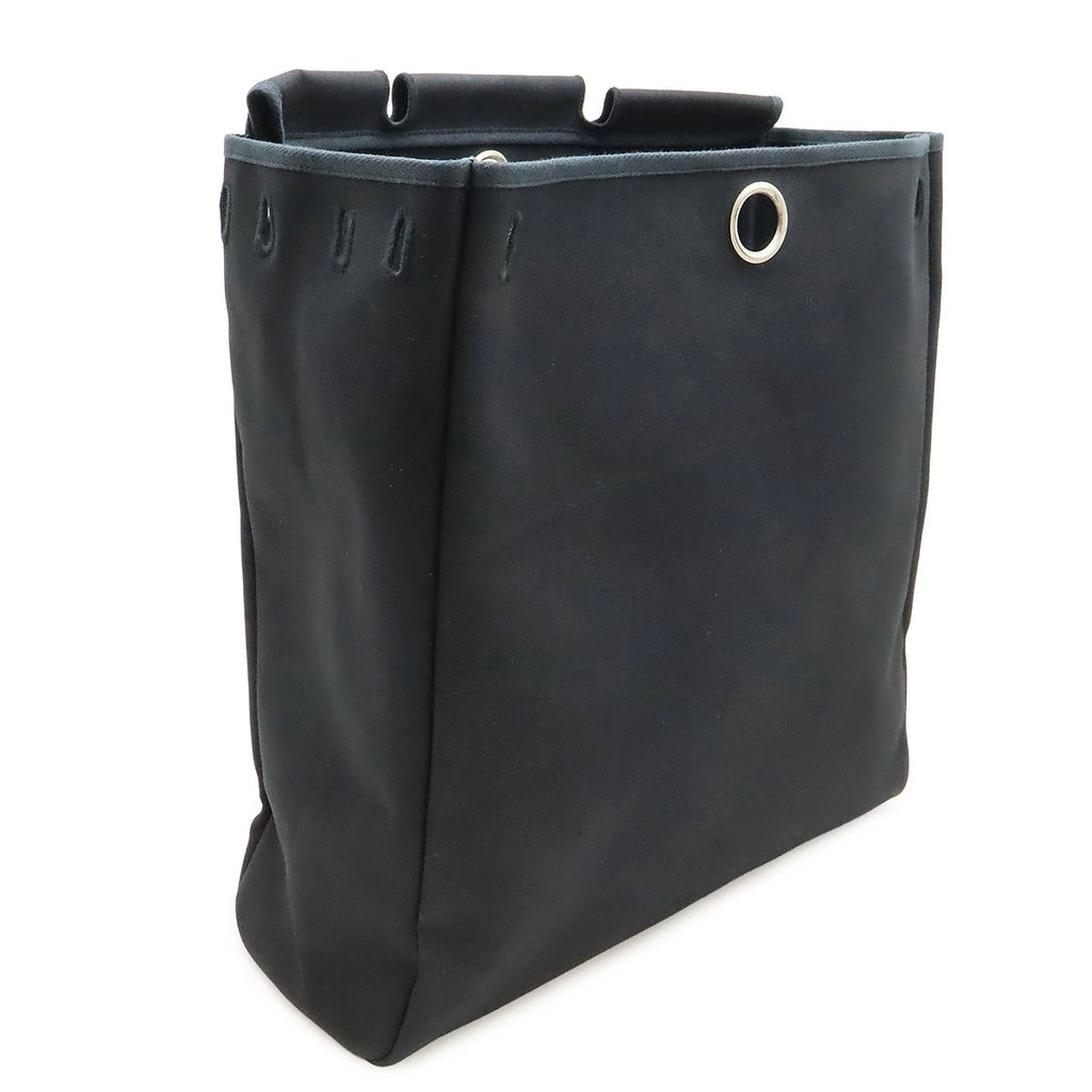Hermes Herbag MM 2-Way Shoulder Bag Toile Officier Leather Black Silver — view 9