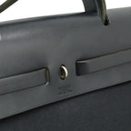 Hermes Herbag MM 2-Way Shoulder Bag Toile Officier Leather Black Silver — view 6