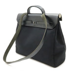 Hermes Herbag MM 2-Way Shoulder Bag Toile Officier Leather Black Silver — view 2