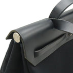 Hermes Herbag MM 2-Way Shoulder Bag Toile Officier Leather Black Silver — view 4