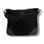 Prada Triangle Logo Shoulder Bag Cross Black Nero Tessuto — view 2