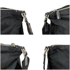 Prada Triangle Logo Shoulder Bag Cross Black Nero Tessuto — view 5