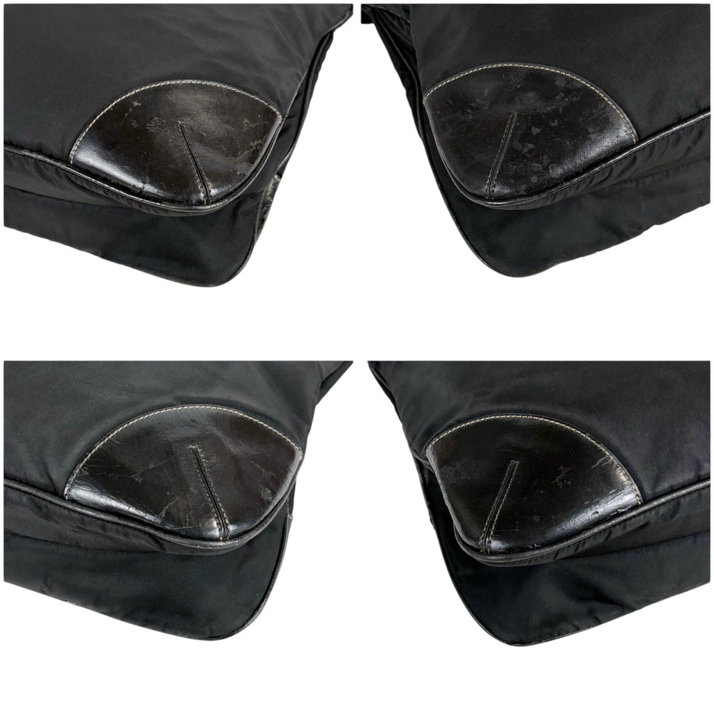 Prada Triangle Logo Shoulder Bag Cross Black Nero Tessuto — view 6