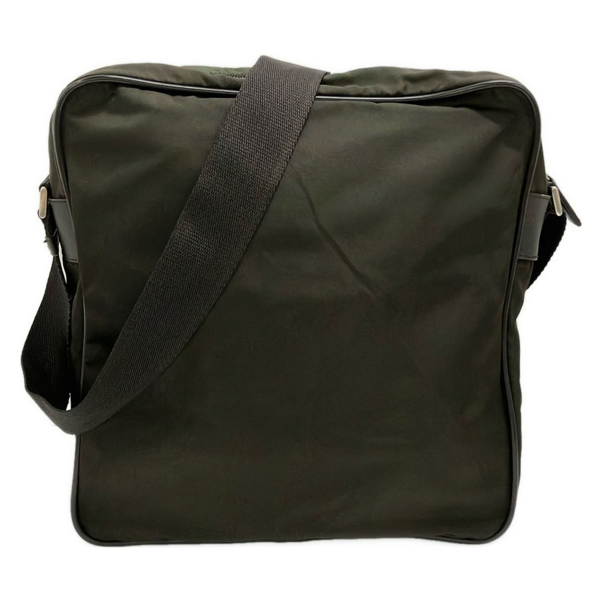 Prada Shoulder Bag Dark Green Black Leather