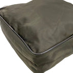 Prada Shoulder Bag Dark Green Black Leather — view 6
