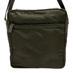 Prada Shoulder Bag Dark Green Black Leather — view 3