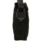 Prada Shoulder Bag Dark Green Black Leather — view 4