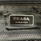Prada Shoulder Bag Dark Green Black Leather — view 8
