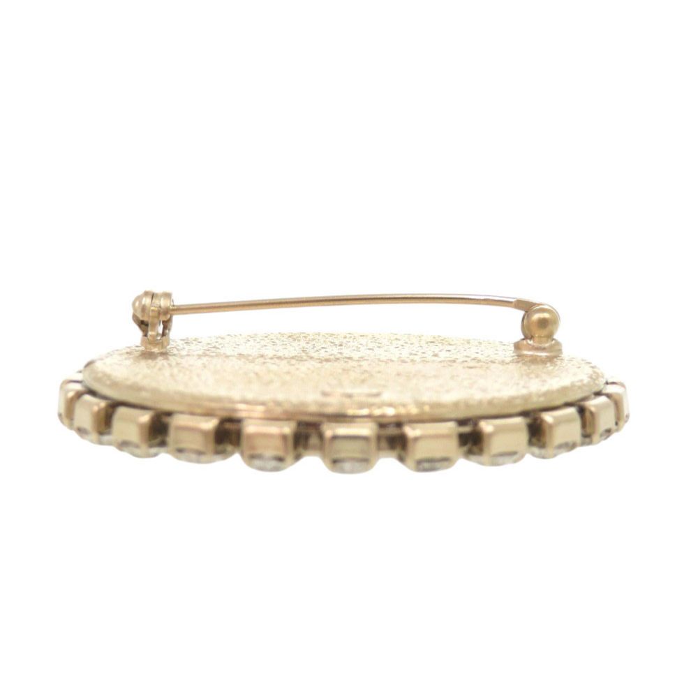 Chanel Camellia Drawing Metal Rhinestone White Brooch — view 4