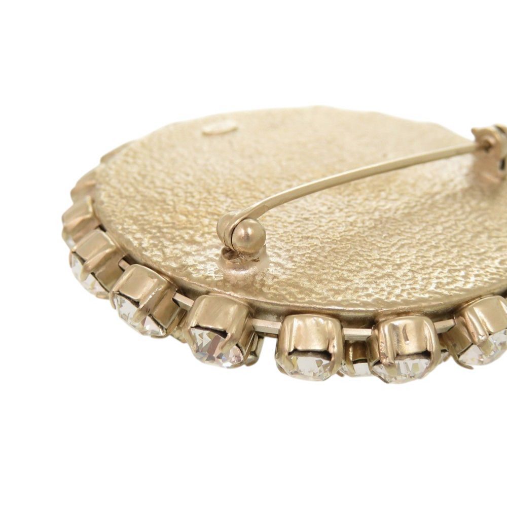 Chanel Cross Motif Metal Rhinestone Black Brooch — view 7