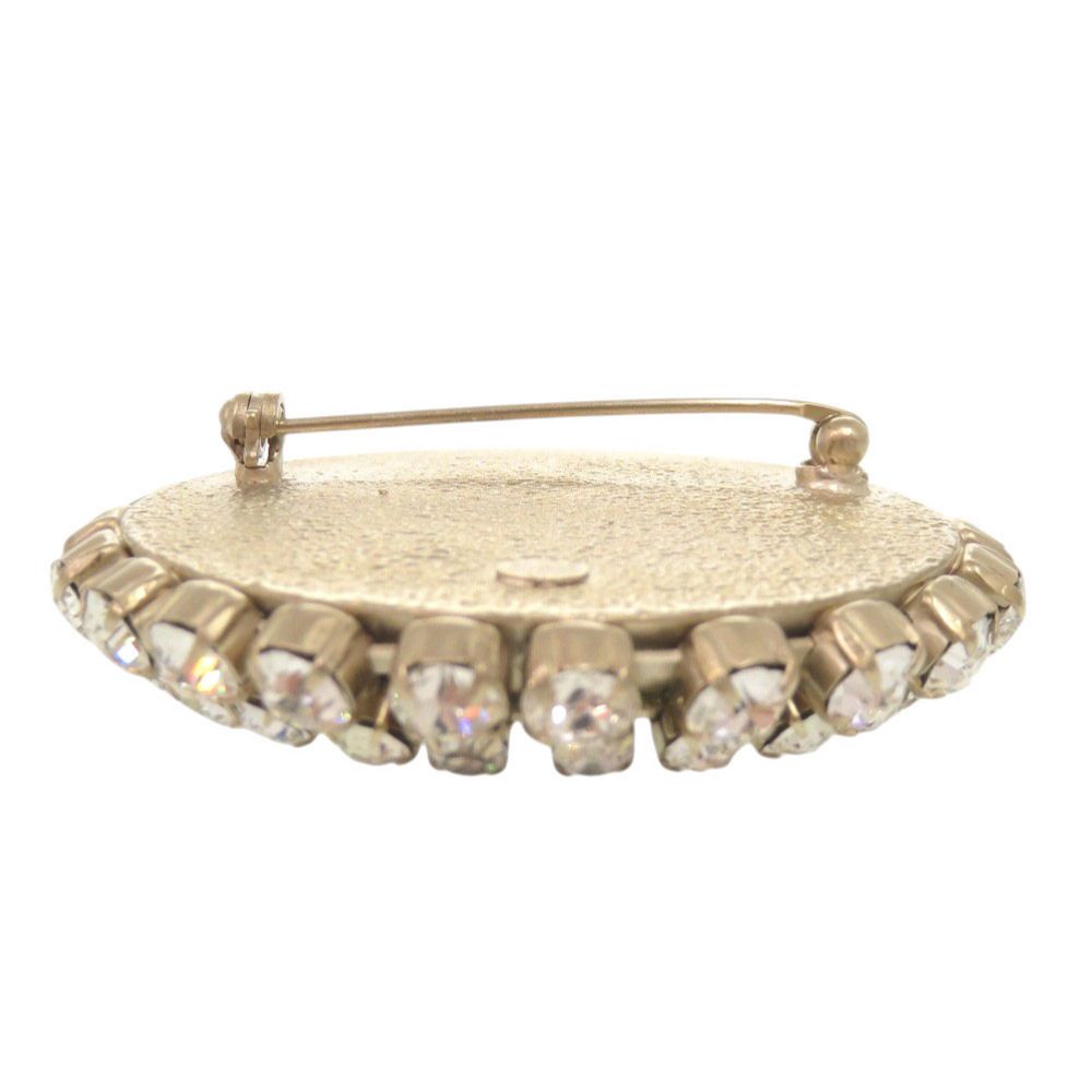 Chanel Cross Motif Metal Rhinestone Black Brooch — view 4