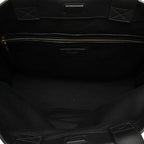 Saint Laurent Logo Sac Shopping Tote Natural Black Canvas Leather — view 4