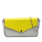 Louis Vuitton Epi Pochette Felicie Chain Wallet Shoulder Back Purple Yellow