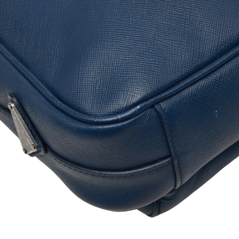 Prada Crossbody Shoulder Bag Navy Saffiano Leather — view 7