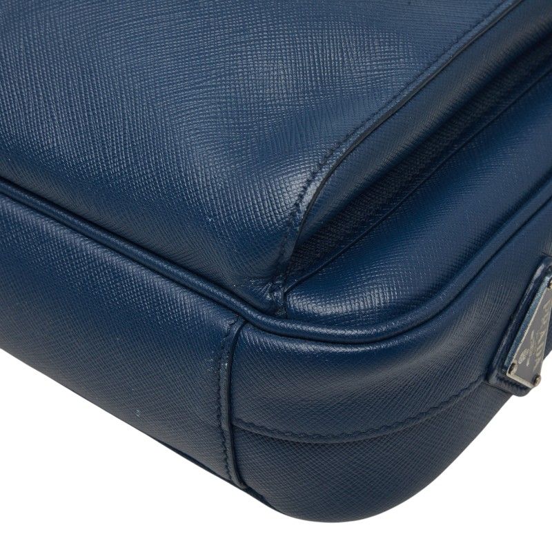 Prada Crossbody Shoulder Bag Navy Saffiano Leather — view 4