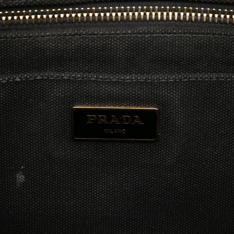 Prada Canapa Mini 2-Way Shoulder Bag Black Canvas — view 5