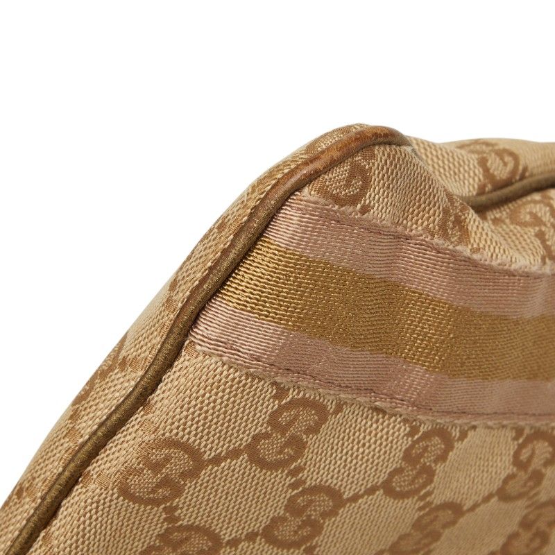 Gucci GG Canvas Sherry Line Crossbody Shoulder Bag Beige Gold Pink — view 5