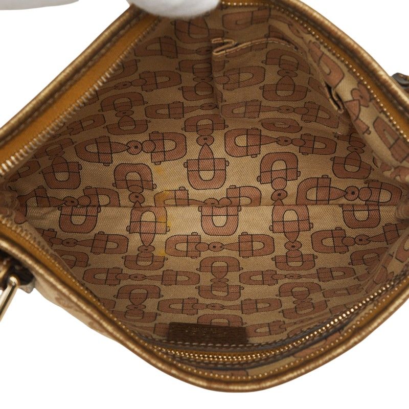 Gucci GG Canvas Sherry Line Crossbody Shoulder Bag Beige Gold Pink — view 7