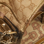Gucci GG Canvas Sherry Line Crossbody Shoulder Bag Beige Gold Pink — view 6