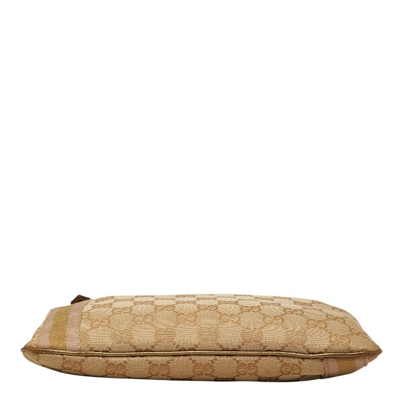 Gucci GG Canvas Sherry Line Crossbody Shoulder Bag Beige Gold Pink — view 3