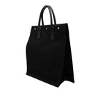 Saint Laurent Rive Gauche Large Tote Black Canvas Leather — view 2