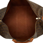 Louis Vuitton Monogram Keepall 55 Boston Bag Brown Leather — view 9