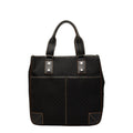 Celine Macadam Handbag Black Canvas Leather